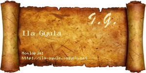 Ila Gyula névjegykártya